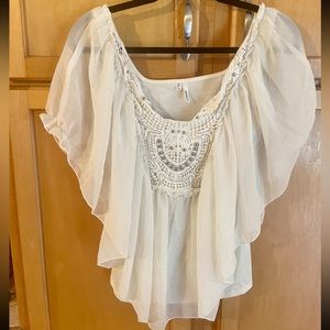 Crochet White Top Size M